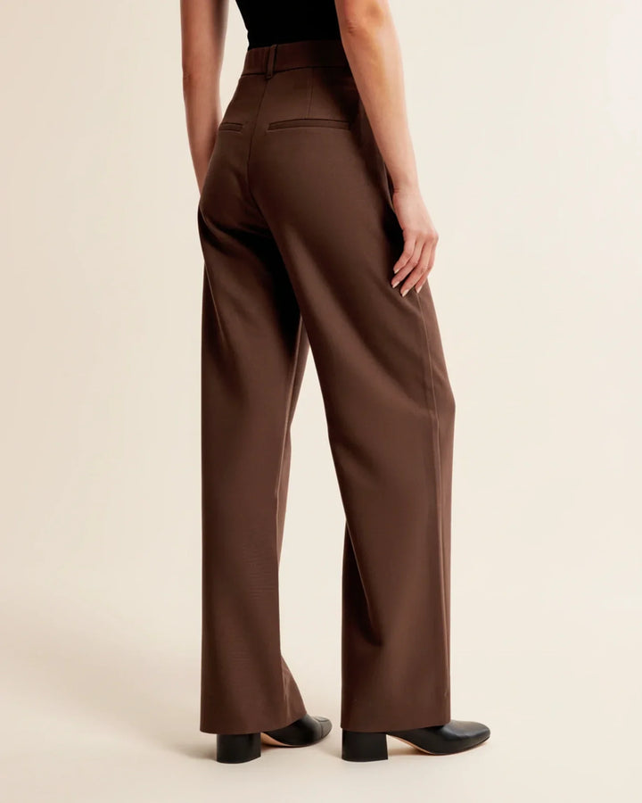 Women's High Waist Pleated Trousers Tailored Fit - Craw Leigh