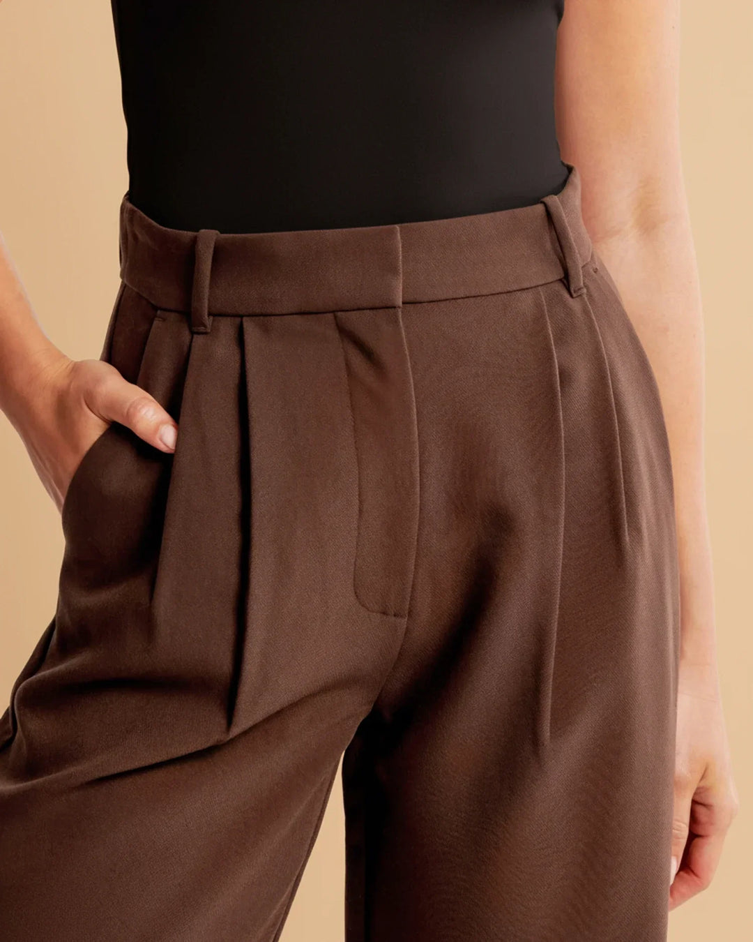 Women's High Waist Pleated Trousers Tailored Fit - Craw Leigh