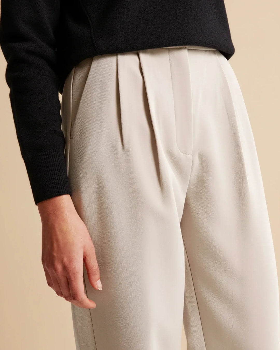 Women's High Waist Pleated Trousers Tailored Fit - Craw Leigh