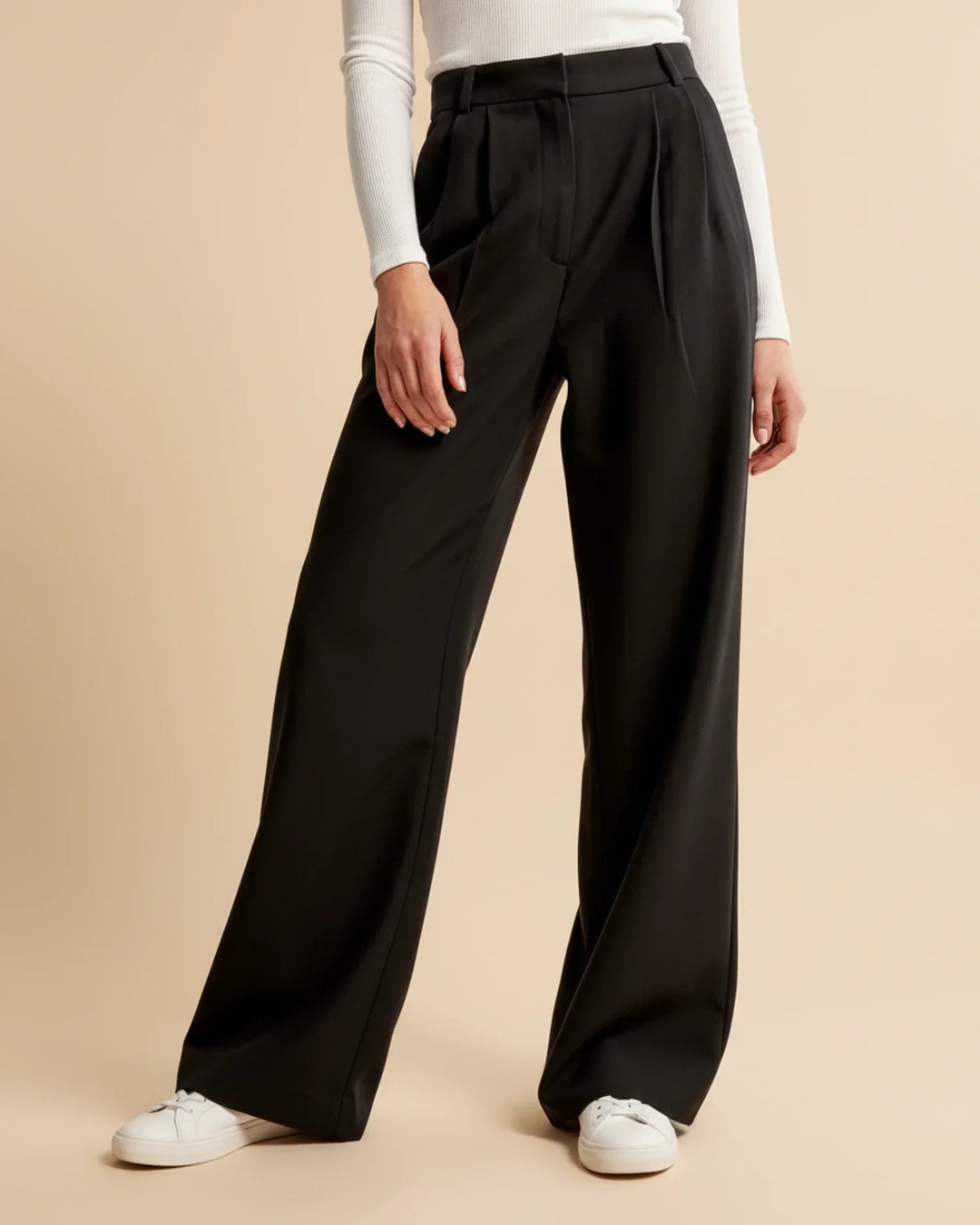 Women's High Waist Pleated Trousers Tailored Fit - Craw Leigh