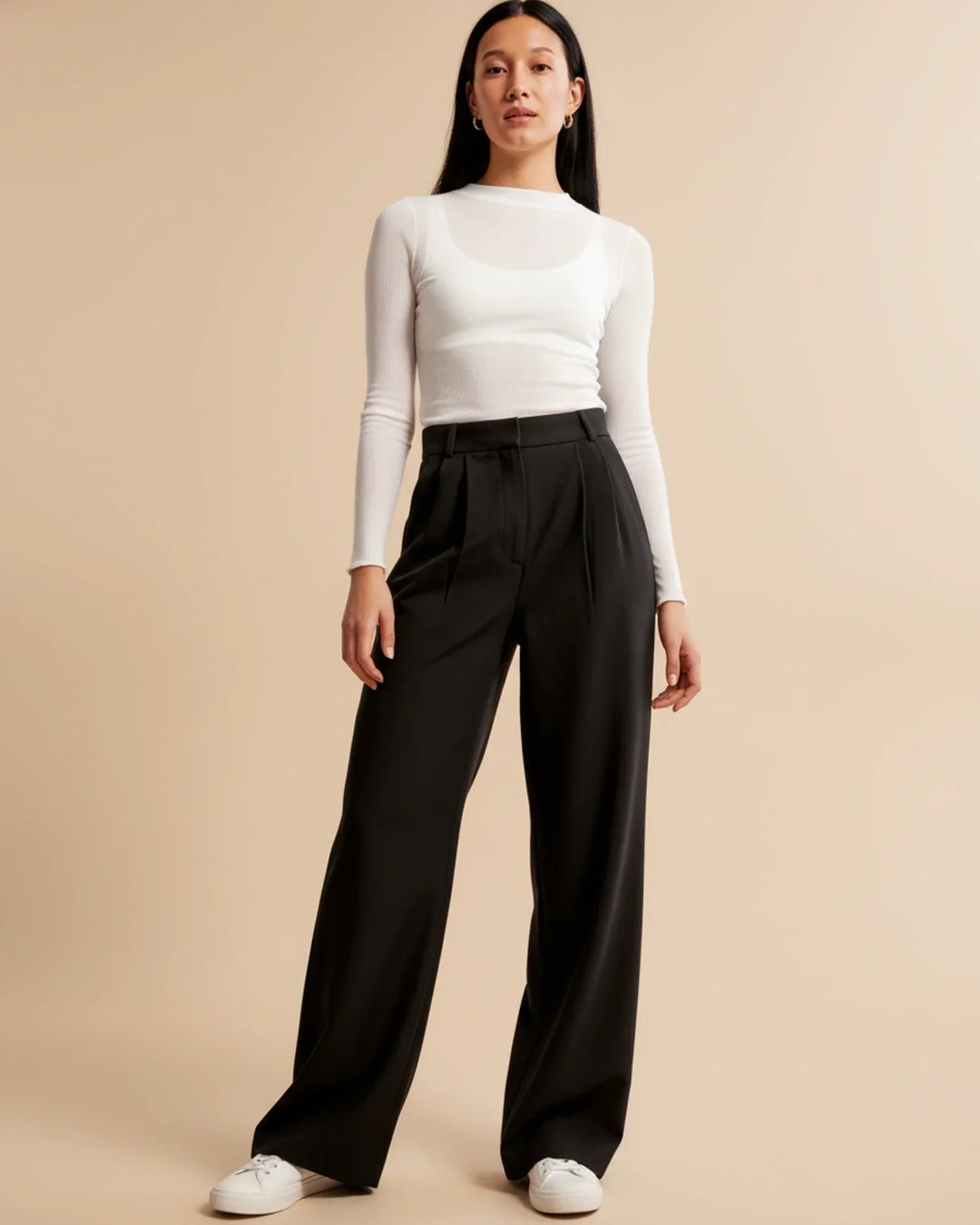 Women's High Waist Pleated Trousers Tailored Fit - Craw Leigh