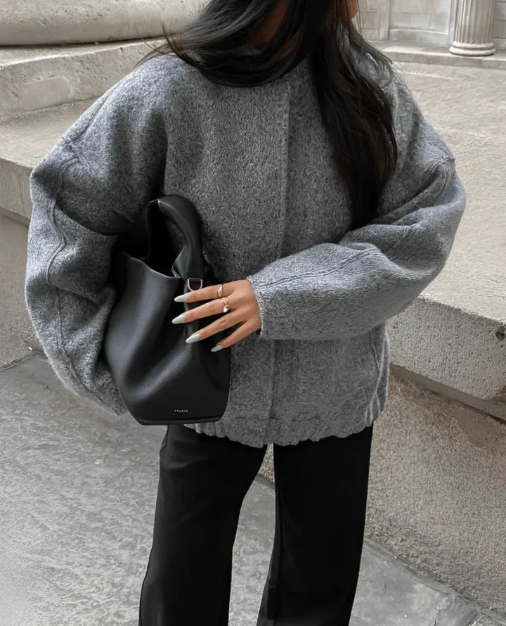 Women's Oversized Bomber Jacket with Press Studs – Betsy