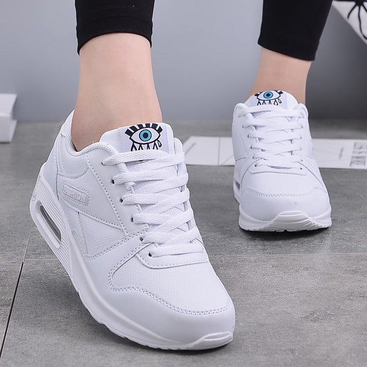Women's Sneakers with Air Cushion Sole and Eye Motif - Elena Harper