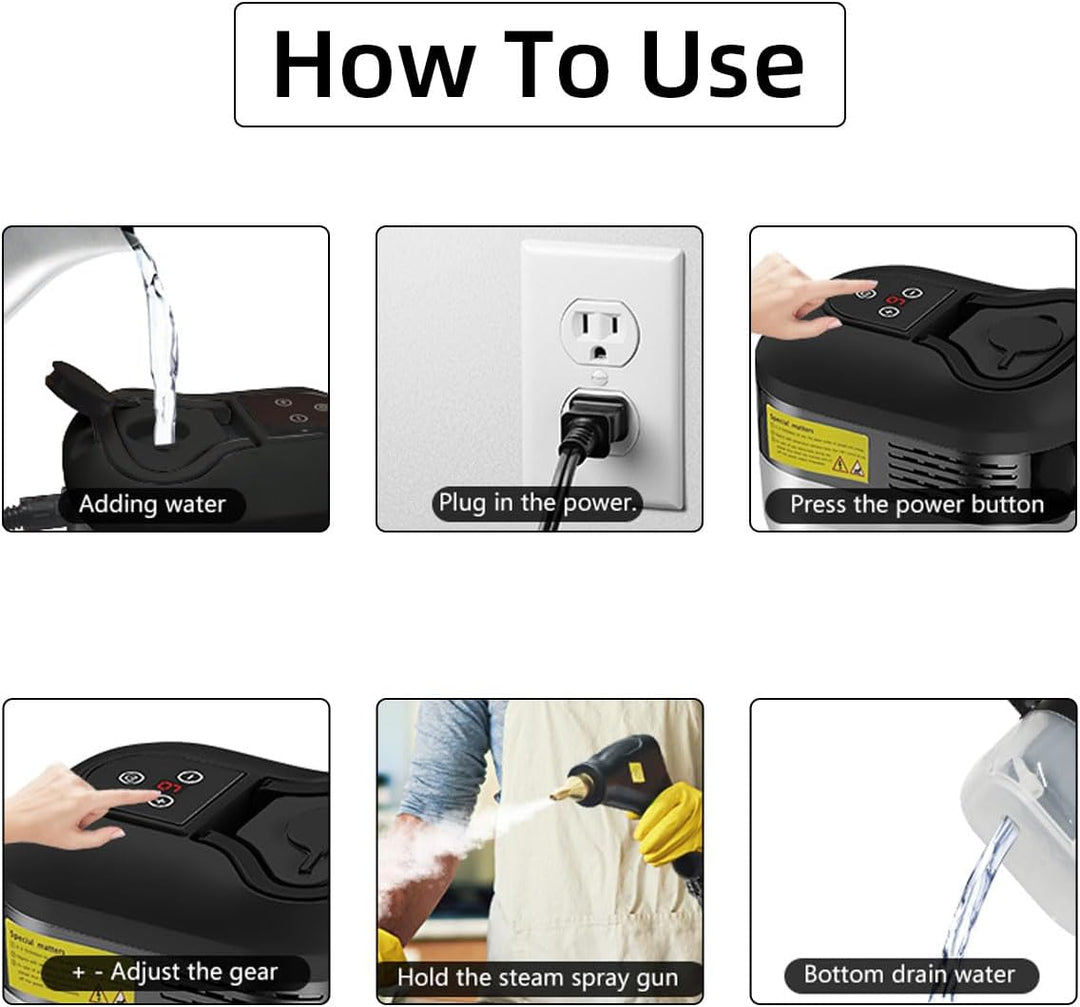 2500W High-Pressure Steam Cleaner with Gloves – Powerful and Safe Cleaning Device