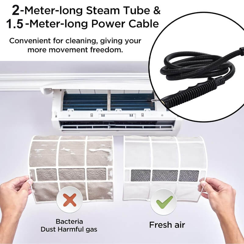 2500W High-Pressure Steam Cleaner with Gloves Powerful and Safe Cleaning Device, view 8 - Elena Harper