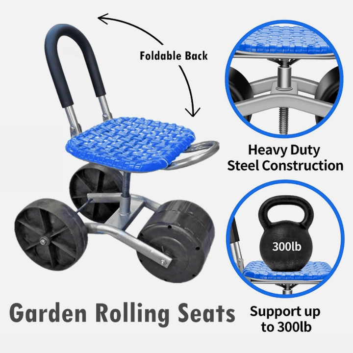 360° Rotating Gardener's Stool with Adjustable Height Comfortable Gardening Without Bending, view 2 - Elena Harper