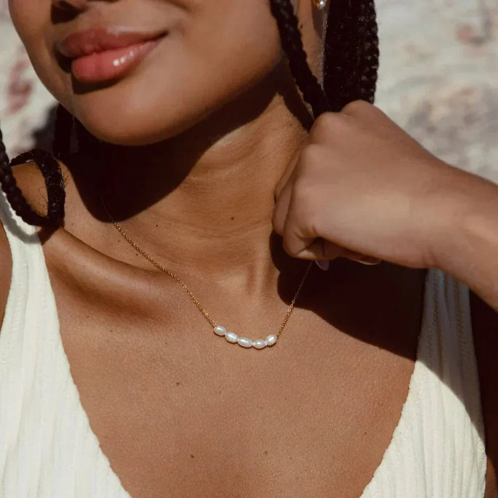 Elle Stylish Necklace with Round Details, view 2 - Elena Harper