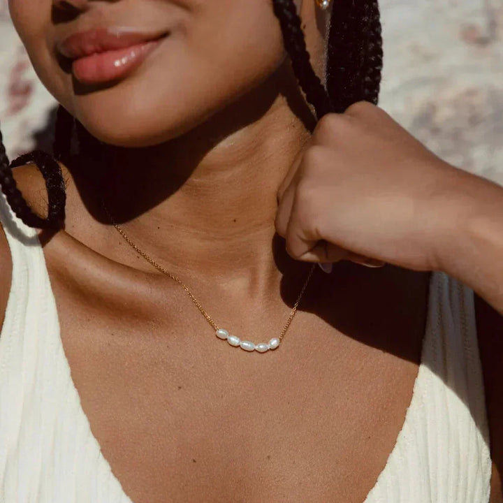 Elle Stylish Necklace with Round Details, view 2 - Elena Harper