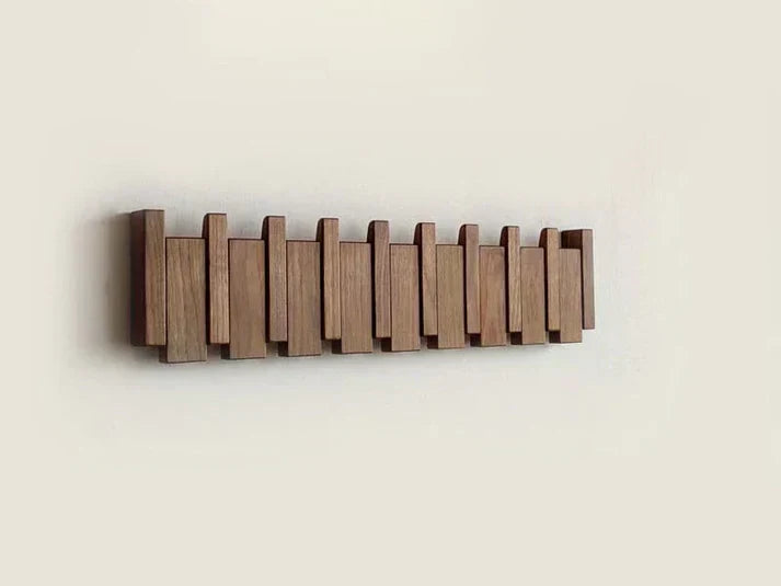 Durable Wooden Wall Coat Rack with Musical Design, view 10 - Elena Harper