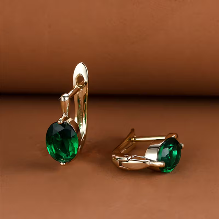 Oval Glow Earrings, view 2 - Elena Harper