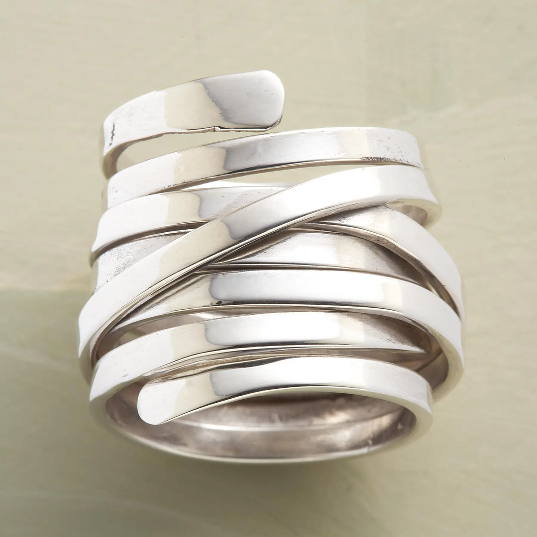 Silver Multi-Ring Women's Ring Luxury – Elegant and Refined Vintage Style.