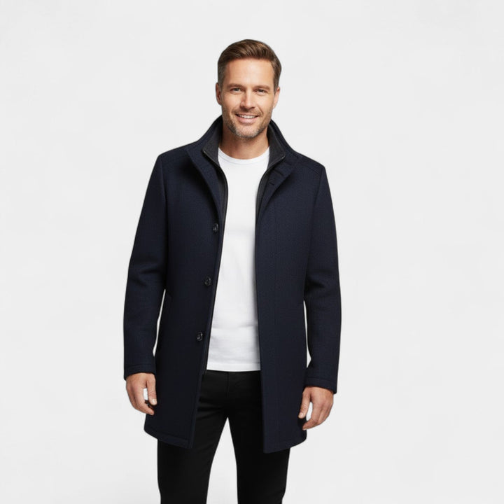 MEN'S MID-LENGTH WOOL COAT
