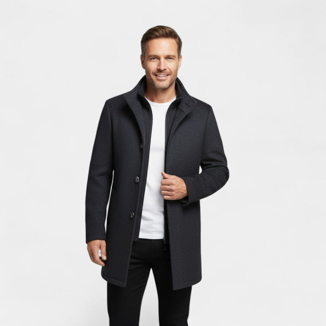 MEN'S MID-LENGTH WOOL COAT