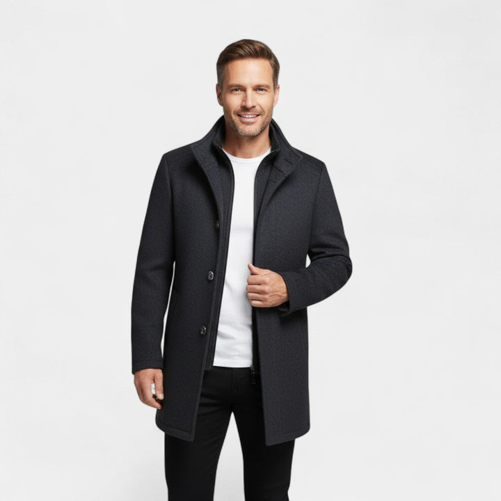 MEN'S MID-LENGTH WOOL COAT
