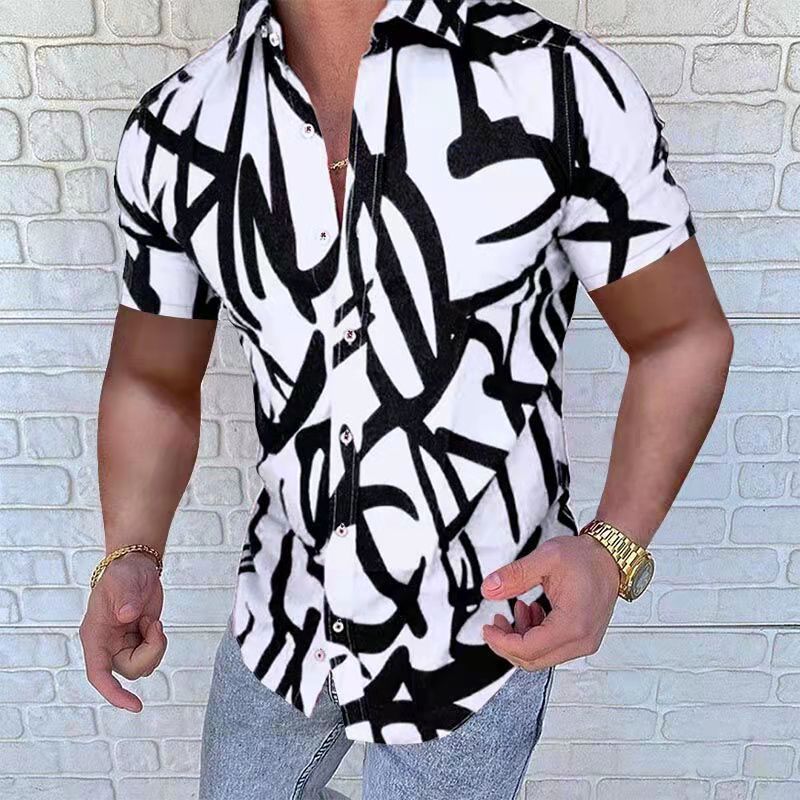 Men's Short Sleeve T-Shirt with a Cool Abstract Print - Elena Harper