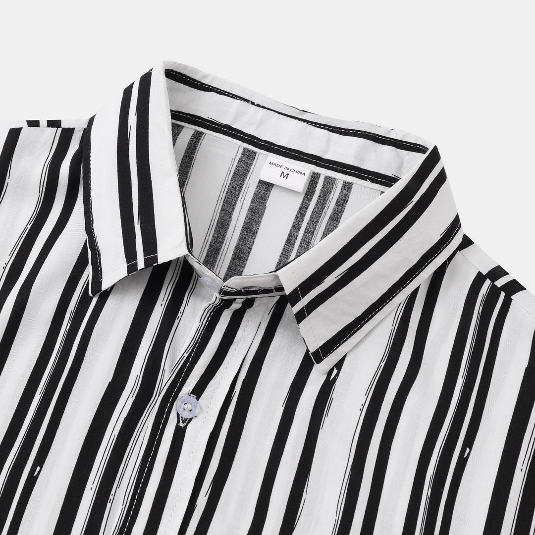 Short Sleeve Striped Shirt for Men