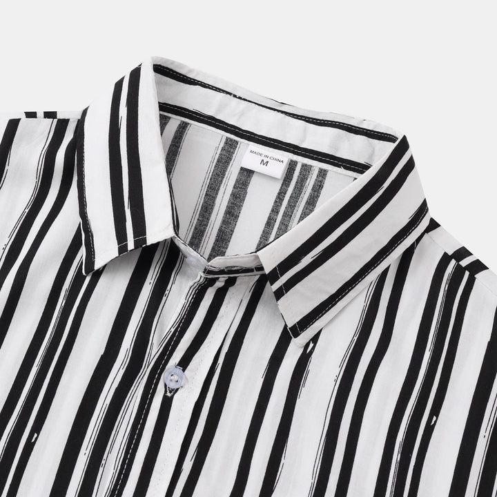 Short Sleeve Striped Shirt for Men