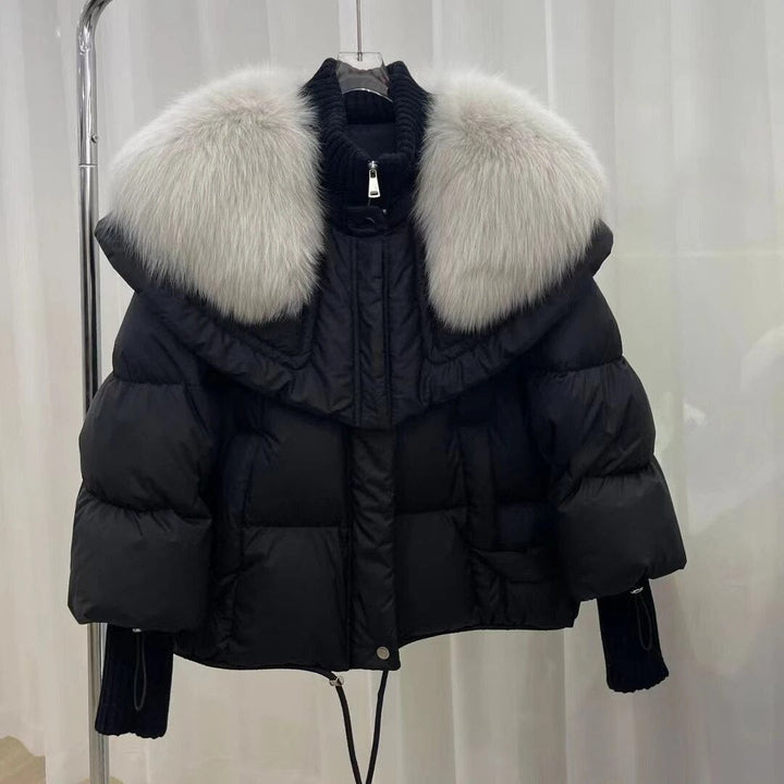 Sylvie - Chic Short Down Jacket with Fur Collar