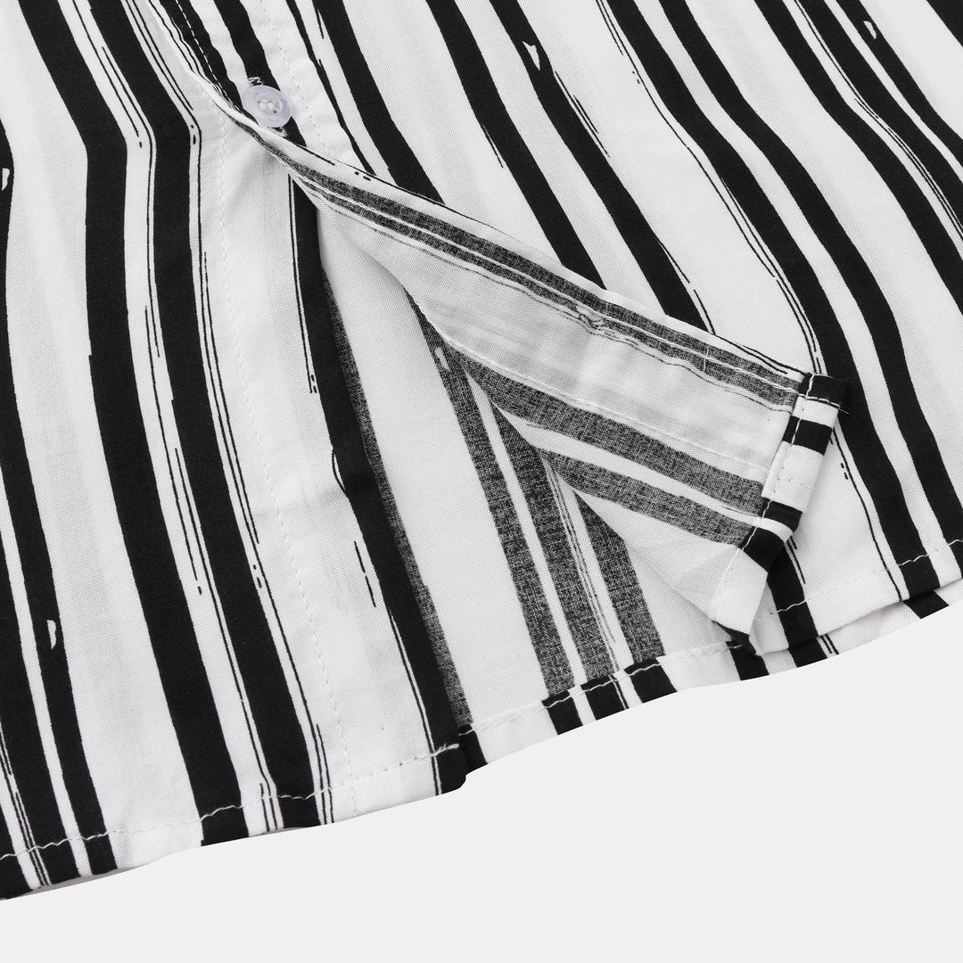 Short Sleeve Striped Shirt for Men