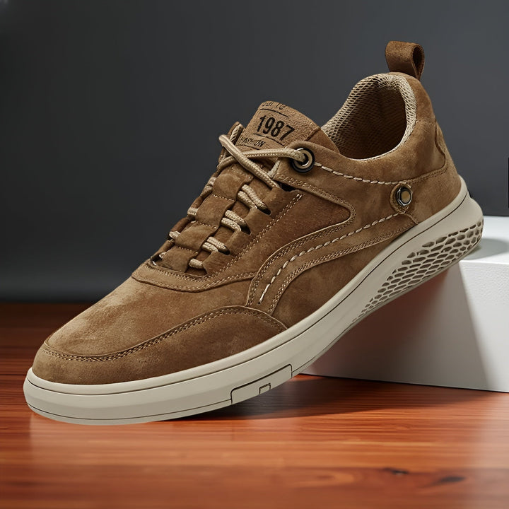 Barton Men's Suede Sneakers Lace-Up Casual, view 9 - Elena Harper