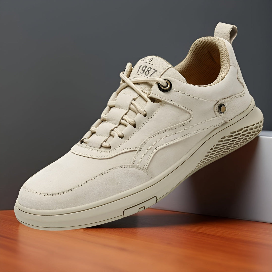 Barton Men's Suede Sneakers Lace-Up Casual, view 8 - Elena Harper