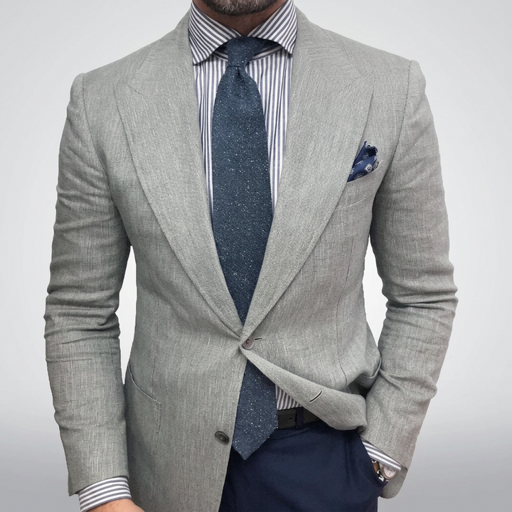 Textured Sport Blazer with Notch Lapels
