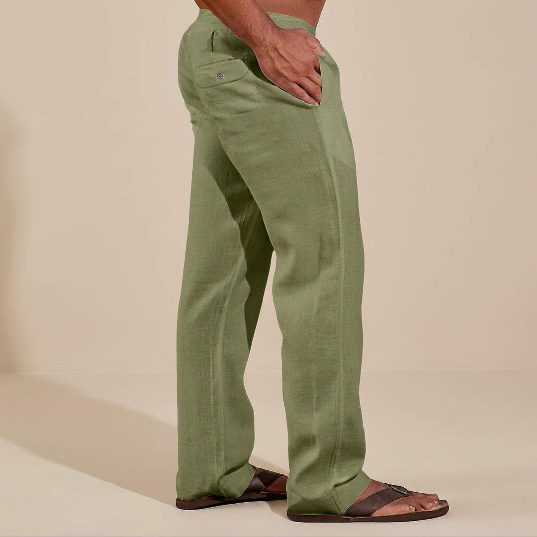 Elias Relaxed Straight Pants, view 5 - Elena Harper