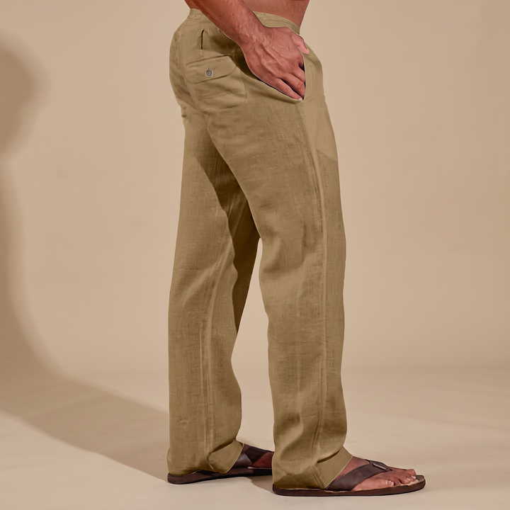 Elias Relaxed Straight Pants, view 6 - Elena Harper