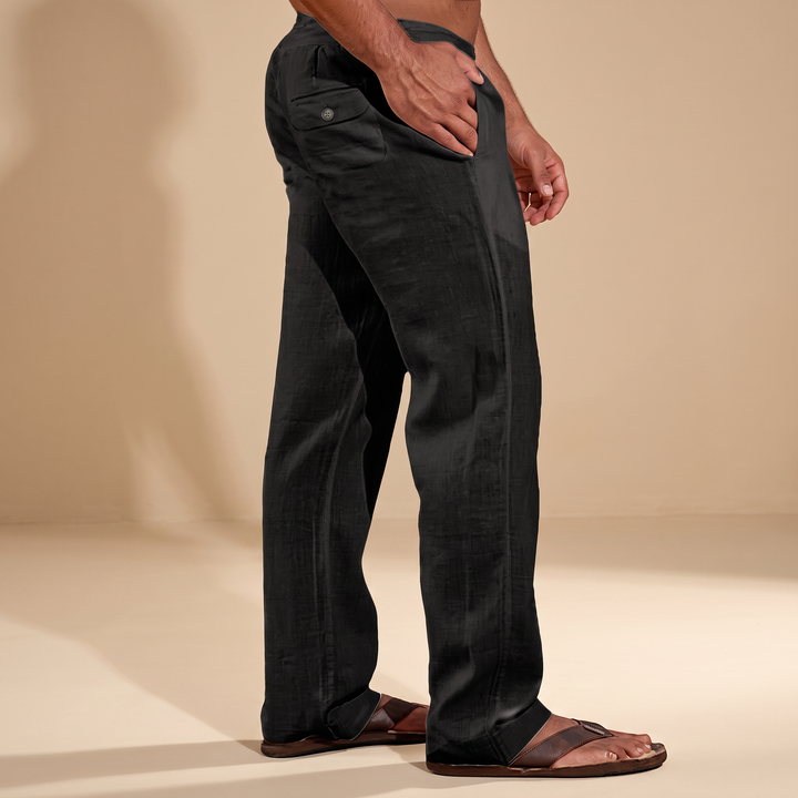 Elias Relaxed Straight Pants, view 8 - Elena Harper