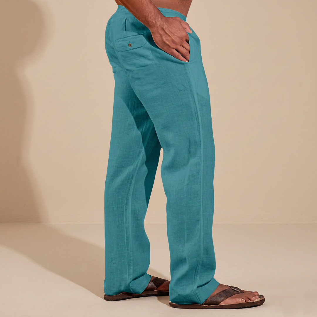 Elias Relaxed Straight Pants, view 7 - Elena Harper