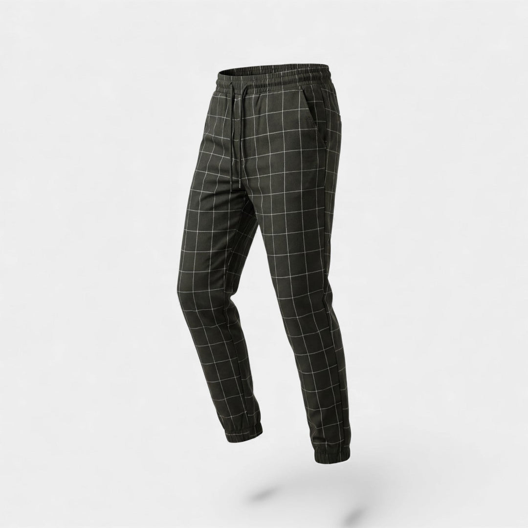 MEN'S COTTON CHECKED PANTS