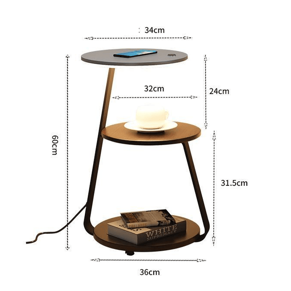 Signature Side Table with Built-in Lighting, view 7 - Elena Harper