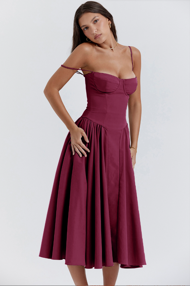 Elara Elegant Summer Dress with Corset - Elena Harper