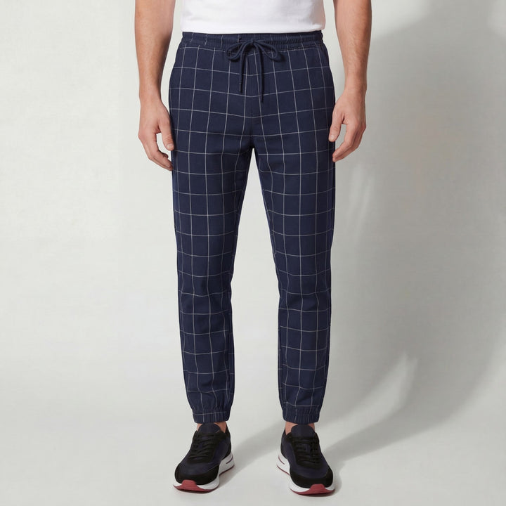 MEN'S COTTON CHECKED PANTS
