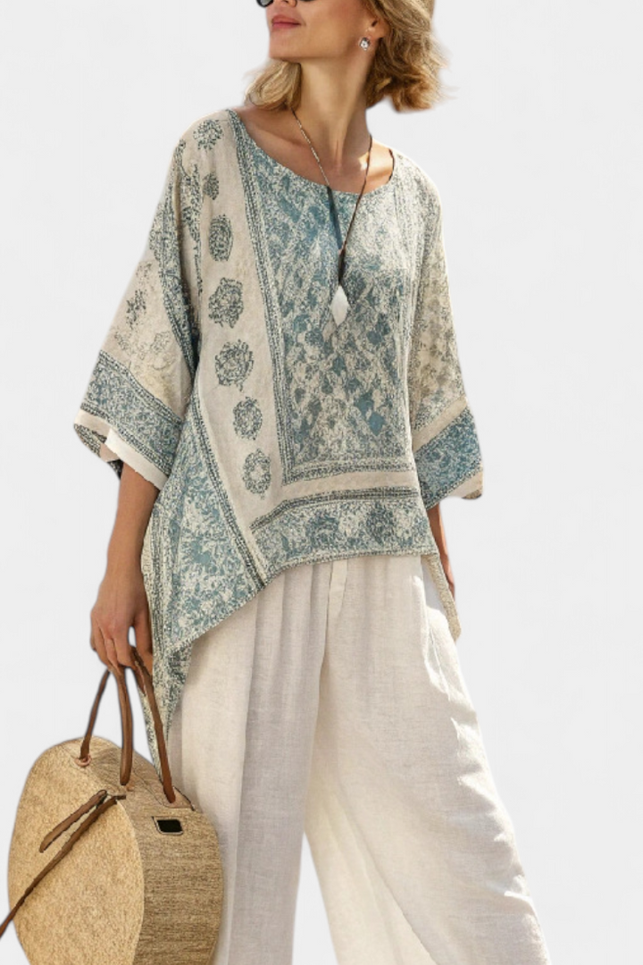 Annalisa Printed Wide-Leg Trouser Set - Elena Harper