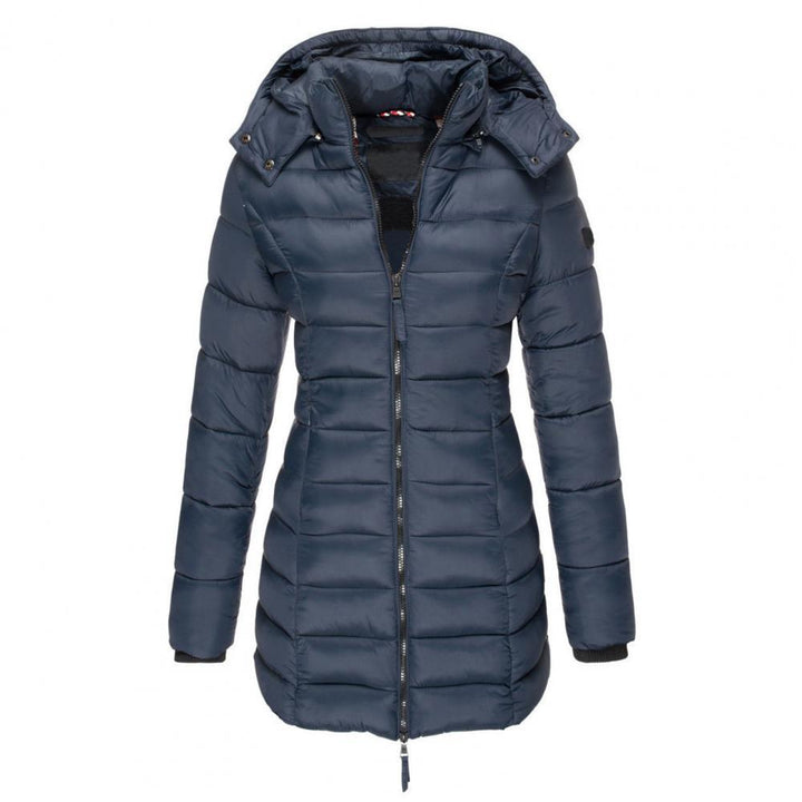 Estelle - Elegant Long Padded Coat with Hood