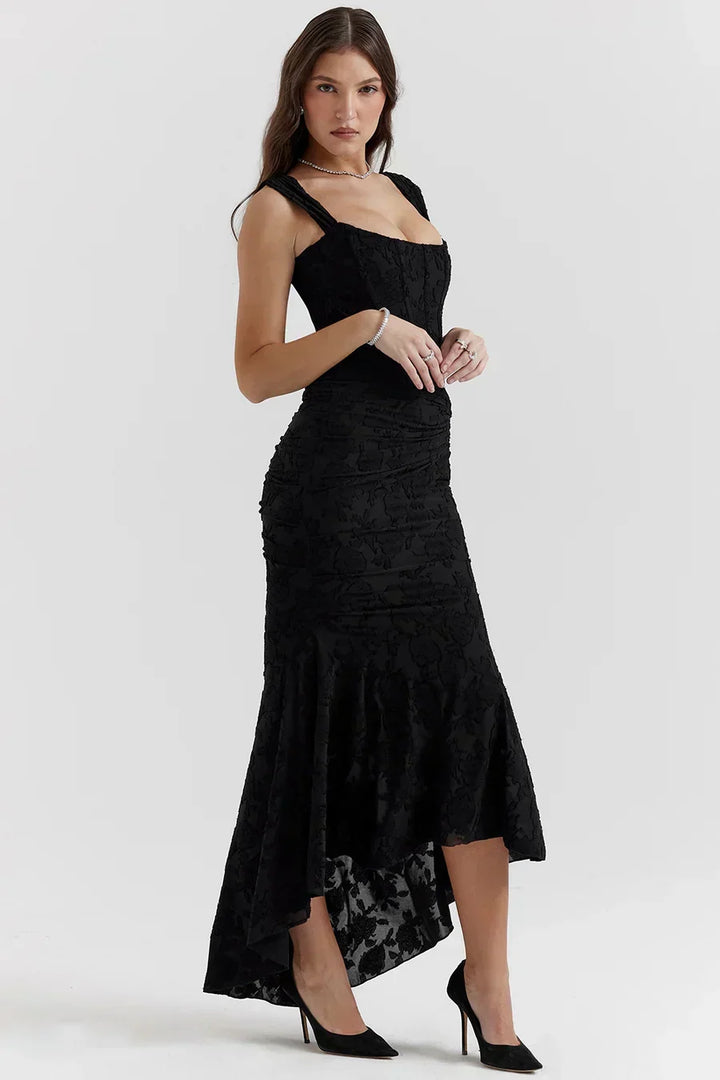 Long Evening Dress for Women with Corset Bodice and Off-Shoulder Design Elegant Ceremony, view 6 - Elena Harper