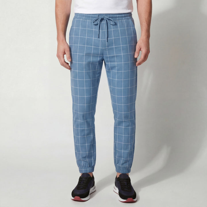 MEN'S COTTON CHECKED PANTS