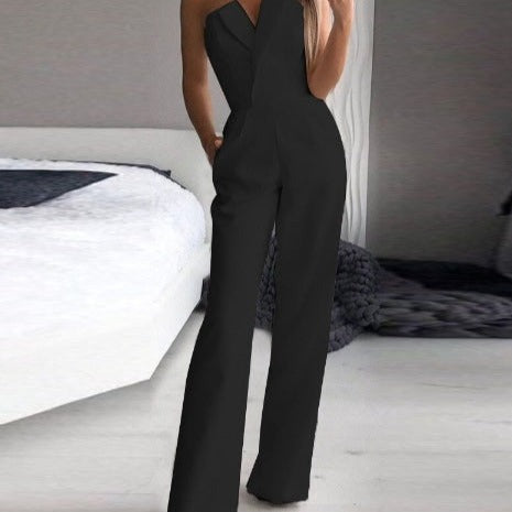 Séraphine Red Sleeveless Jumpsuit for a Bold Look - Elena Harper