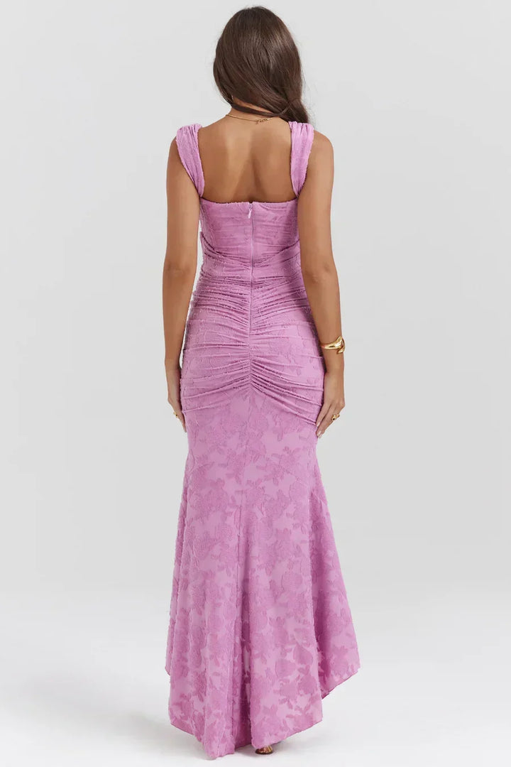 Long Evening Dress for Women with Corset Bodice and Off-Shoulder Design – Elegant Ceremony