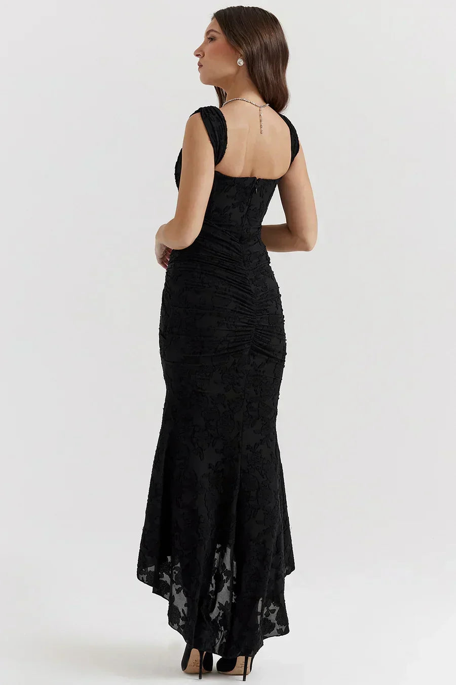 Long Evening Dress for Women with Corset Bodice and Off-Shoulder Design Elegant Ceremony, view 8 - Elena Harper