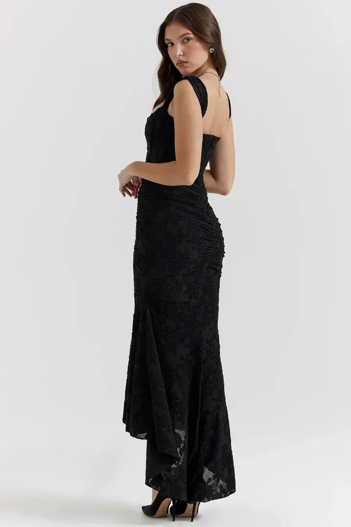 Long Evening Dress for Women with Corset Bodice and Off-Shoulder Design Elegant Ceremony, view 7 - Elena Harper