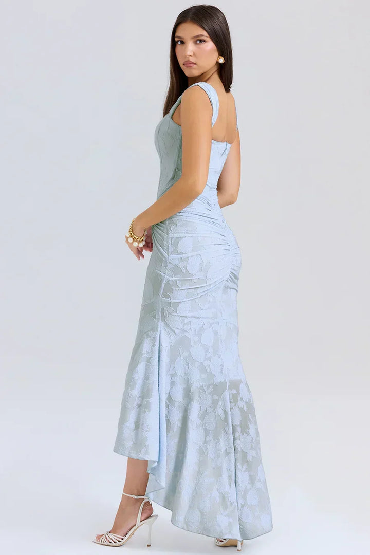 Long Evening Dress for Women with Corset Bodice and Off-Shoulder Design Elegant Ceremony, view 2 - Elena Harper