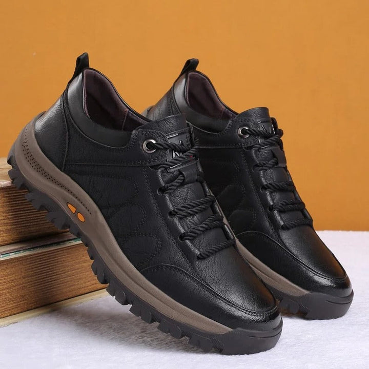 Men's Rugged Textured Low Top Lace Up Shoes, view 3 - Elena Harper