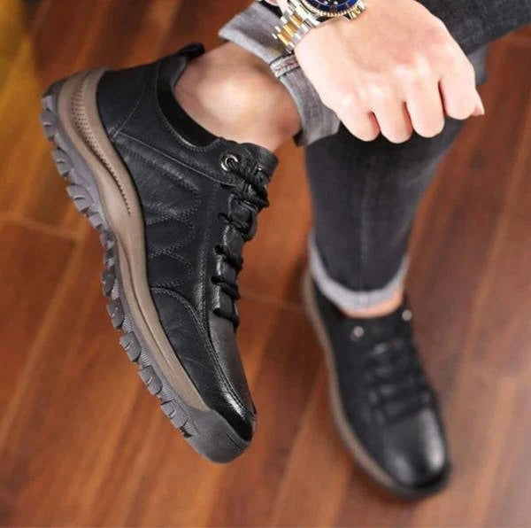 Men's Rugged Textured Low Top Lace Up Shoes, view 5 - Elena Harper
