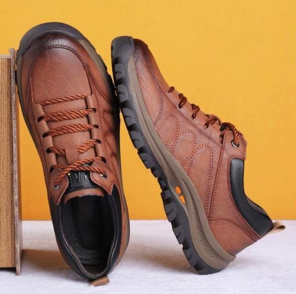 Men's Rugged Textured Low Top Lace Up Shoes, view 7 - Elena Harper