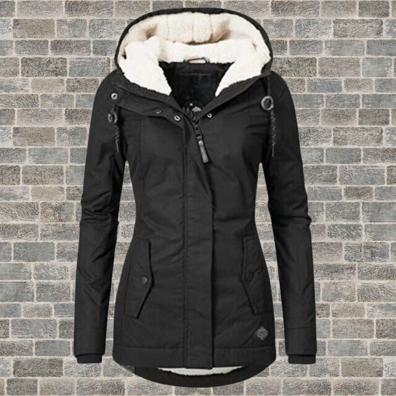 Women's Winter Jacket with Hood, Fleece Lined, Warm