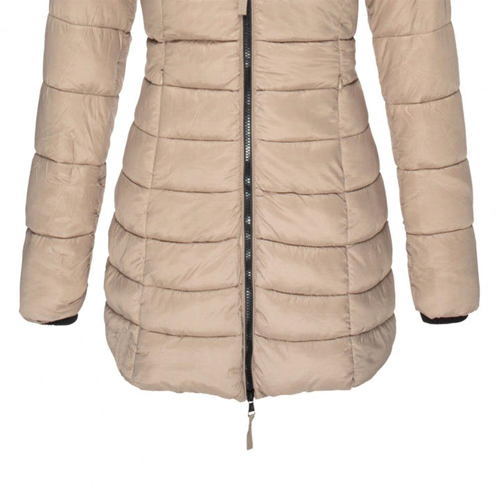 Estelle - Elegant Long Padded Coat with Hood