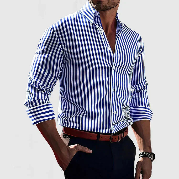 Hjalmar - Classic Long Sleeve Striped Shirt