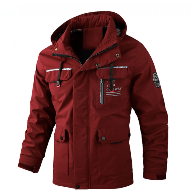 Christian Men's Lightweight Waterproof Rain Jacket for Winter, view 3 - Elena Harper